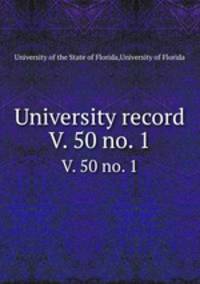 University record. V. 50 no. 1