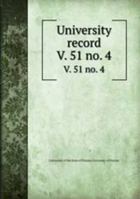 University record. V. 51 no. 4