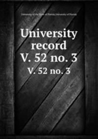 University record. V. 52 no. 3