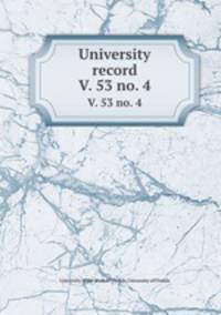 University record. V. 53 no. 4