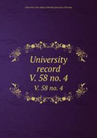 University record. V. 58 no. 4