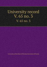 University record. V. 65 no. 3