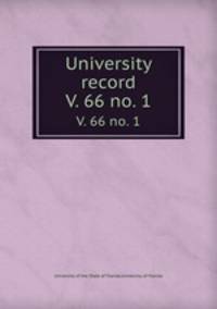 University record. V. 66 no. 1