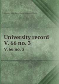 University record. V. 66 no. 3