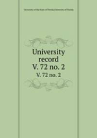 University record. V. 72 no. 2
