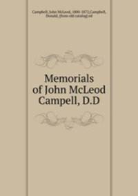 Memorials of John McLeod Campell, D.D.