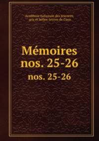 Mmoires. nos. 25-26