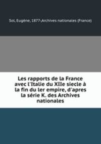 Les rapports de la France avec l