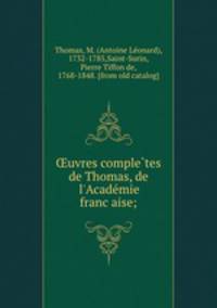 ?uvres comple?tes de Thomas, de l