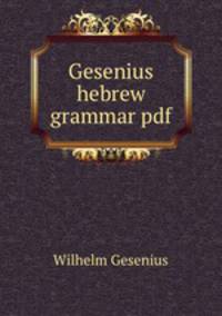 Gesenius hebrew grammar pdf