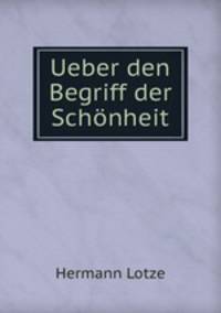 Ueber den Begriff der Schonheit