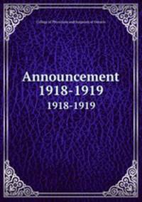 Announcement. 1918-1919