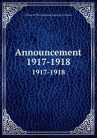 Announcement. 1917-1918