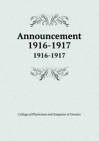 Announcement. 1916-1917