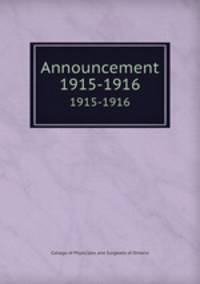 Announcement. 1915-1916
