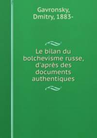 Le bilan du bolchevisme russe, d