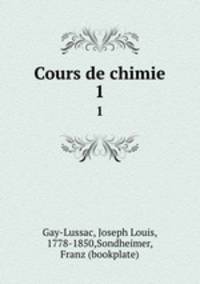 Cours de chimie. 1