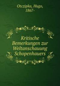 Kritische Bemerkungen zur Weltanschauung Schopenhauers