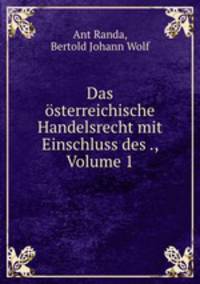 Das osterreichische Handelsrecht mit Einschluss des ., Volume 1