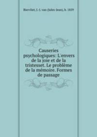 Causeries psychologiques: L