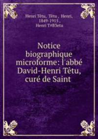 Notice biographique microforme: l