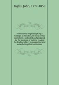 Memoranda respecting King