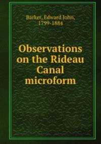 Observations on the Rideau Canal microform