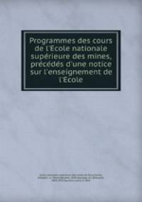 Programmes des cours de l