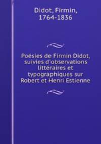 Poesies de Firmin Didot, suivies d
