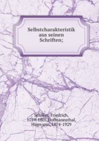 Selbstcharakteristik aus seinen Schriften;