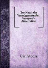 Zur Natur der Vermogensstrafen: Inaugural-dissertation