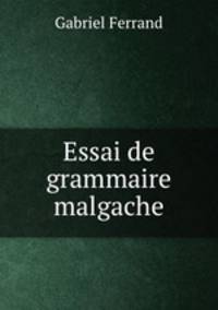 Essai de grammaire malgache