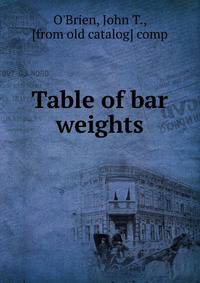 Table of bar weights
