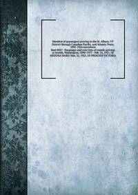 Manifest of passengers arriving in the St. Albans, VT District through Canadian Pacific, and Atlantic Ports, 1895-1954 microform