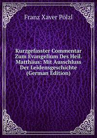 Kurzgefasster Commentar Zum Evangelium Des Heil. Matthaus: Mit Ausschluss Der Leidensgeschichte (German Edition)