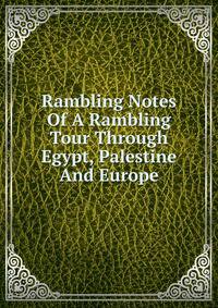 Rambling Notes Of A Rambling Tour Through Egypt, Palestine And Europe