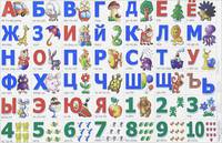 Азбука разрезная. Слоги и ударения. Учим цифры. Плакат