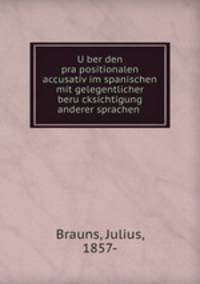 U?ber den pra?positionalen accusativ im spanischen mit gelegentlicher beru?cksichtigung anderer sprachen