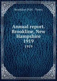 Annual report. Brookline, New Hampshire. 1919