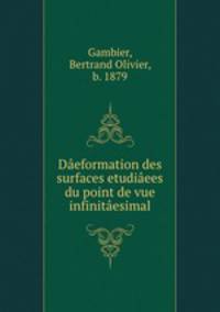 Daeformation des surfaces etudiaees du point de vue infinitaesimal
