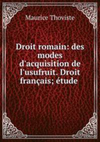 Droit romain: des modes d