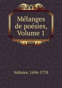Melanges de poesies, Volume 1