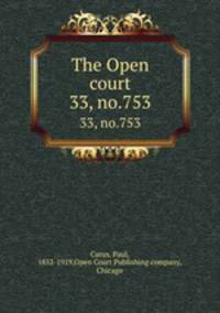 The Open court. 33, no.753