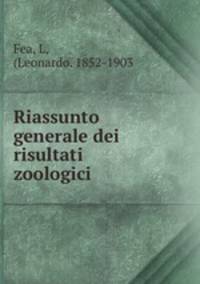 Riassunto generale dei risultati zoologici