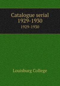 Catalogue serial. 1929-1930