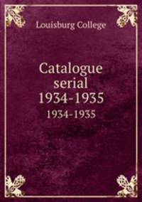 Catalogue serial. 1934-1935