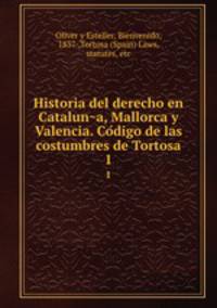 Historia del derecho en Cataluna, Mallorca y Valencia. Codigo de las costumbres de Tortosa. 1