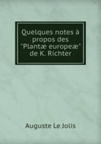 Quelques notes propos des "Plant europe" de K. Richter