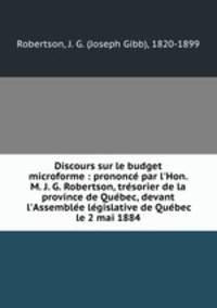 Discours sur le budget microforme : prononce par l