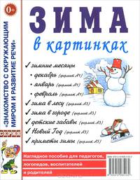 Зима в картинках. Наглядное пособие для педагогов, логопедов, воспитателей и родителей. А4